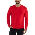 thumbnail image 1 of X RAY JEANS Mens Long Sleeve Henley T-Shirt, Racer Red, L, 1 of 9