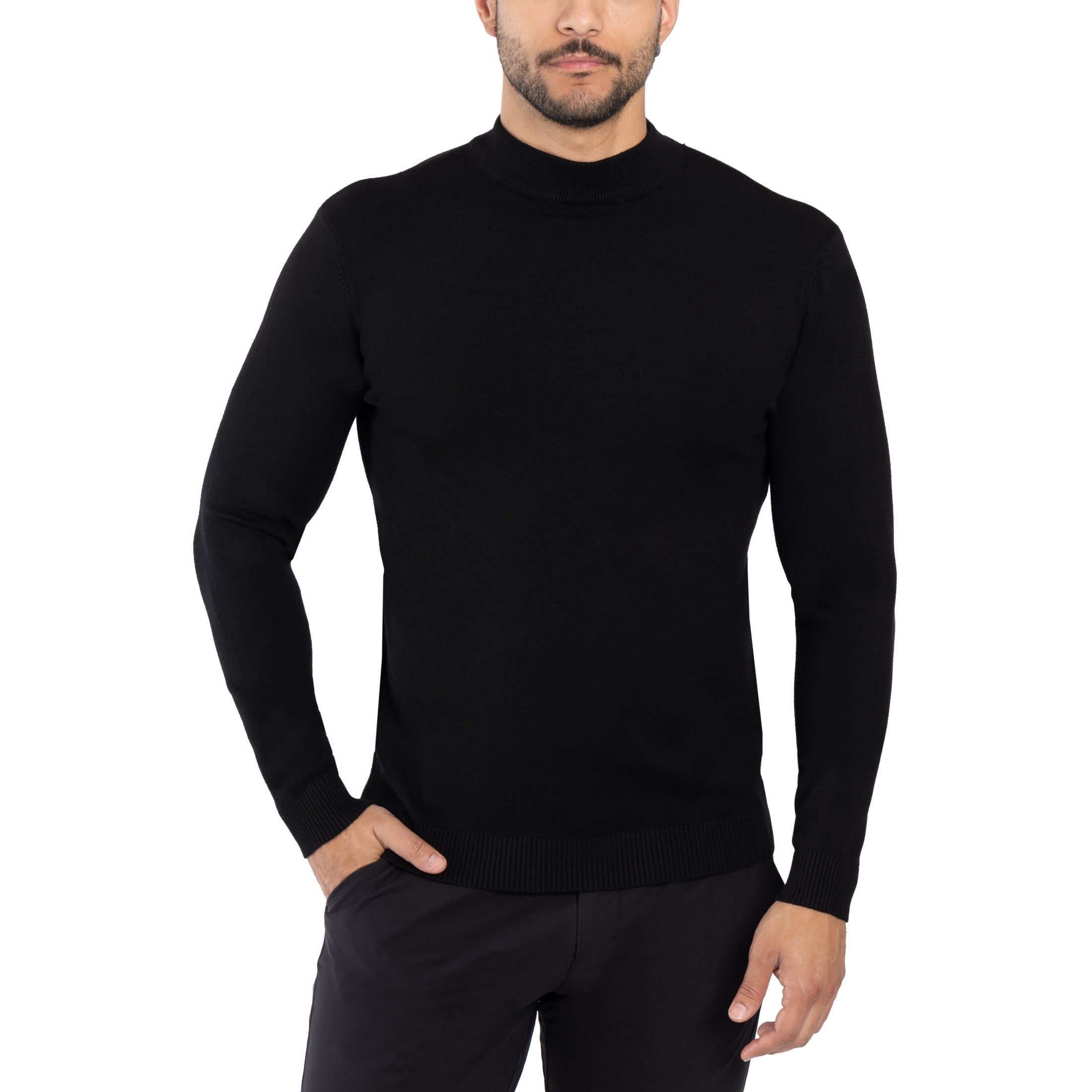 X RAY JEANS Mens Mock Neck Sweater Pullover, Black, M - Walmart.com