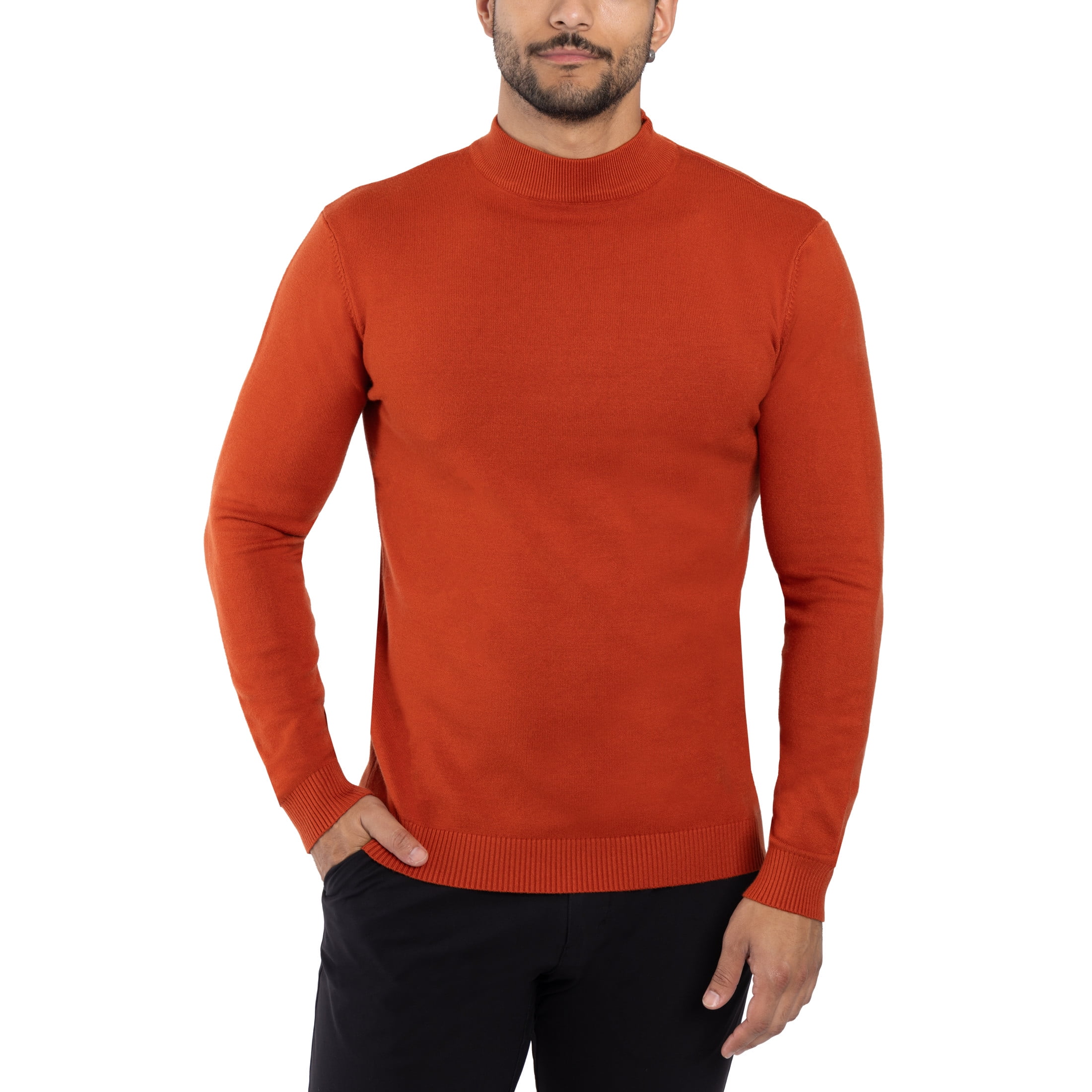 X RAY JEANS Mens Mock Neck Sweater Pullover, Brick, L - Walmart.com