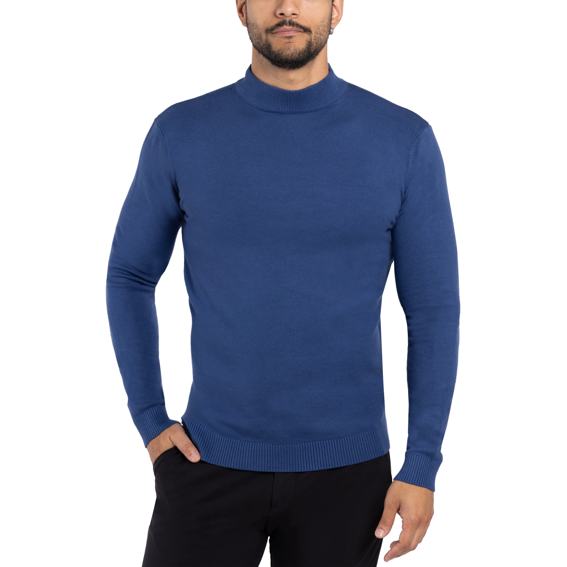 X RAY JEANS Mens Mock Neck Sweater Pullover, Ink Blue, L - Walmart.com