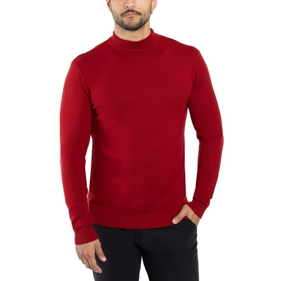 X RAY JEANS Mens Mock Neck Sweater Pullover, Jester Red, M