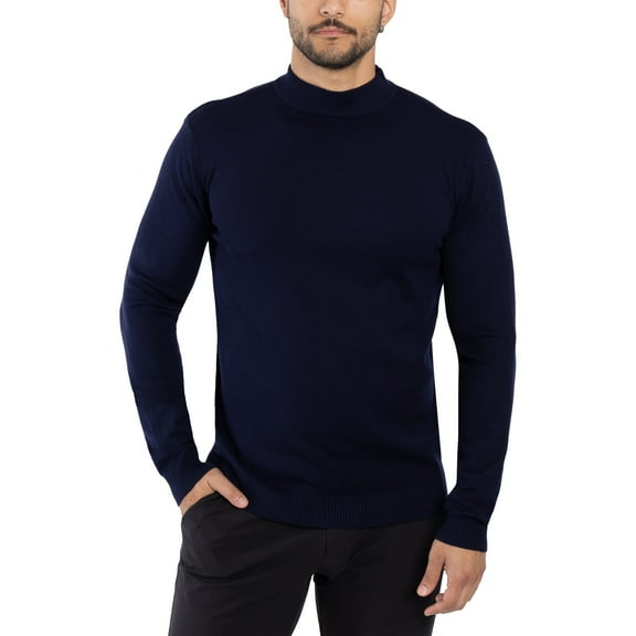 X RAY JEANS Mens Mock Neck Sweater Pullover, Navy, 2XL