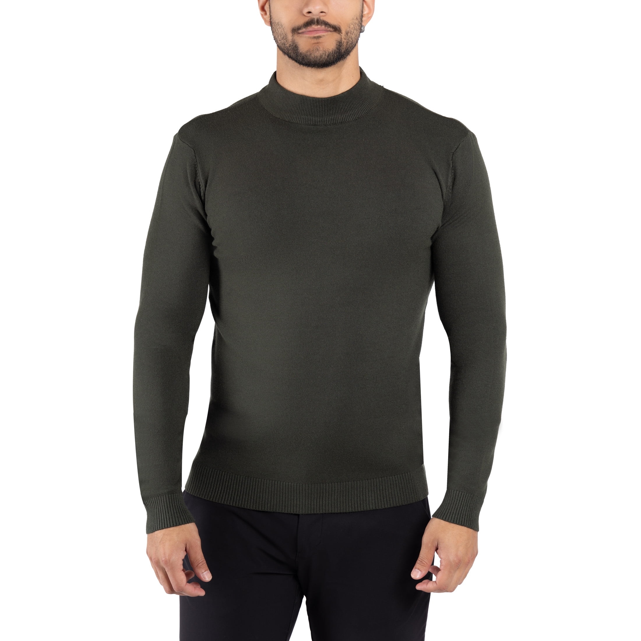X RAY JEANS Mens Mock Neck Sweater Pullover, Olive, M - Walmart.com