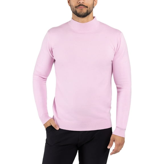 X RAY JEANS Mens Mock Neck Sweater Pullover, Pale Pink, XL