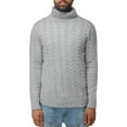 thumbnail image 1 of X RAY JEANS Mens Cable Knit Roll Neck Sweater, Heather Grey, 6XL, 1 of 5