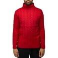 thumbnail image 1 of X RAY JEANS Mens Cable Knit Roll Neck Sweater, Red, L, 1 of 5