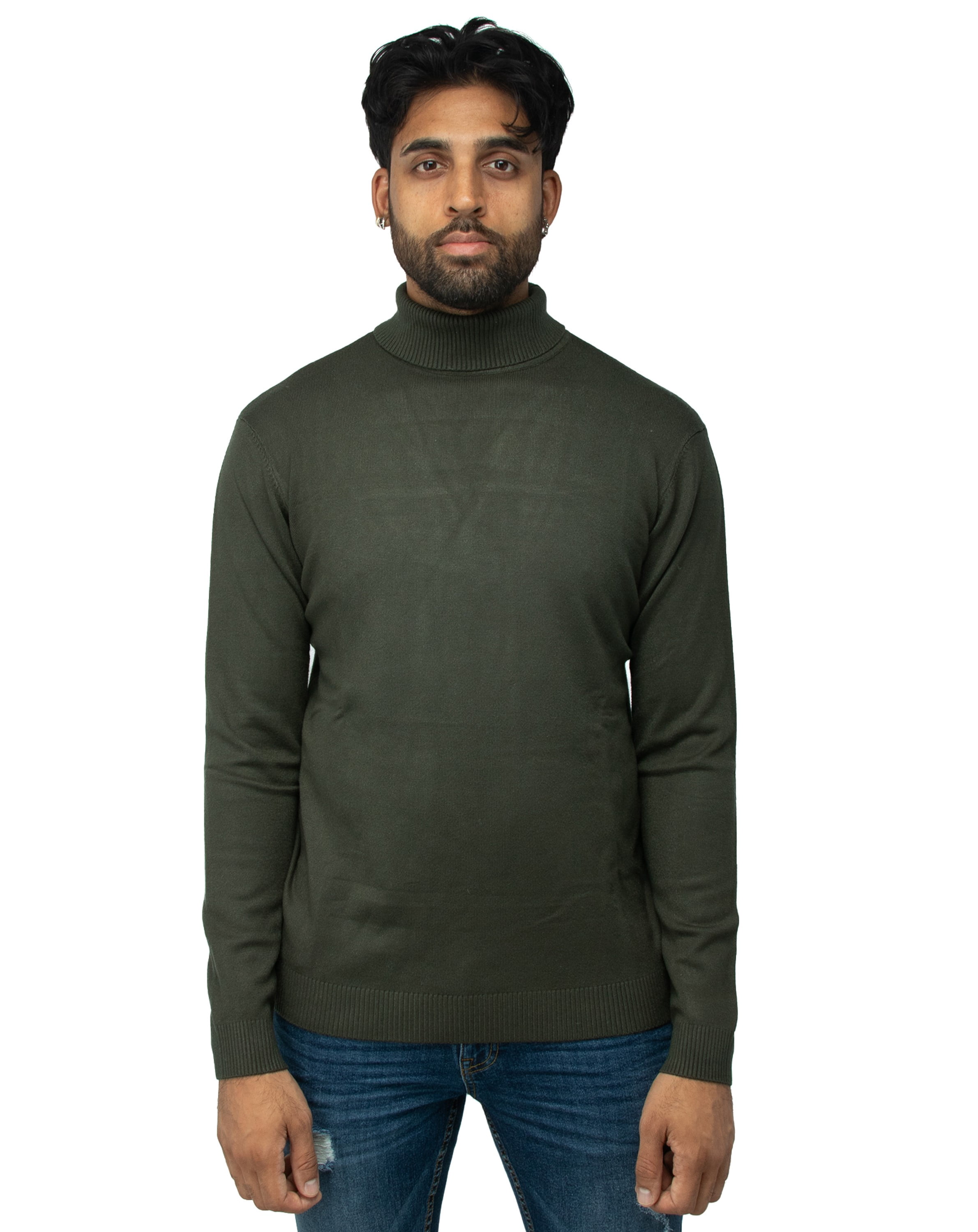 X RAY Men's Soft Slim Fit Turtleneck, Mock Neck Pullover Sweaters for Men,  (Regular and Big u0026 Tall), Olive - Turtleneck, X-Large - Walmart.com
