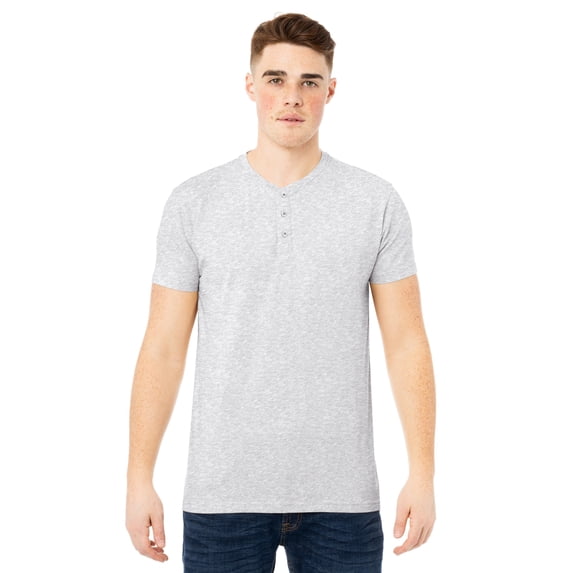 X RAY Men's Soft Stretch Cotton Short Sleeve Solid Color Slim Fit Henley T-Shirt, Fashion Casual Tee for Men