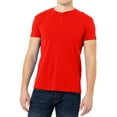 thumbnail image 1 of X RAY JEANS Mens Basic Henley Neck Short Sleeve T-Shirt, Red, M, 1 of 3