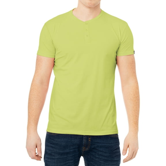 X RAY JEANS Mens Basic Henley Neck Short Sleeve T-Shirt, Moss, M