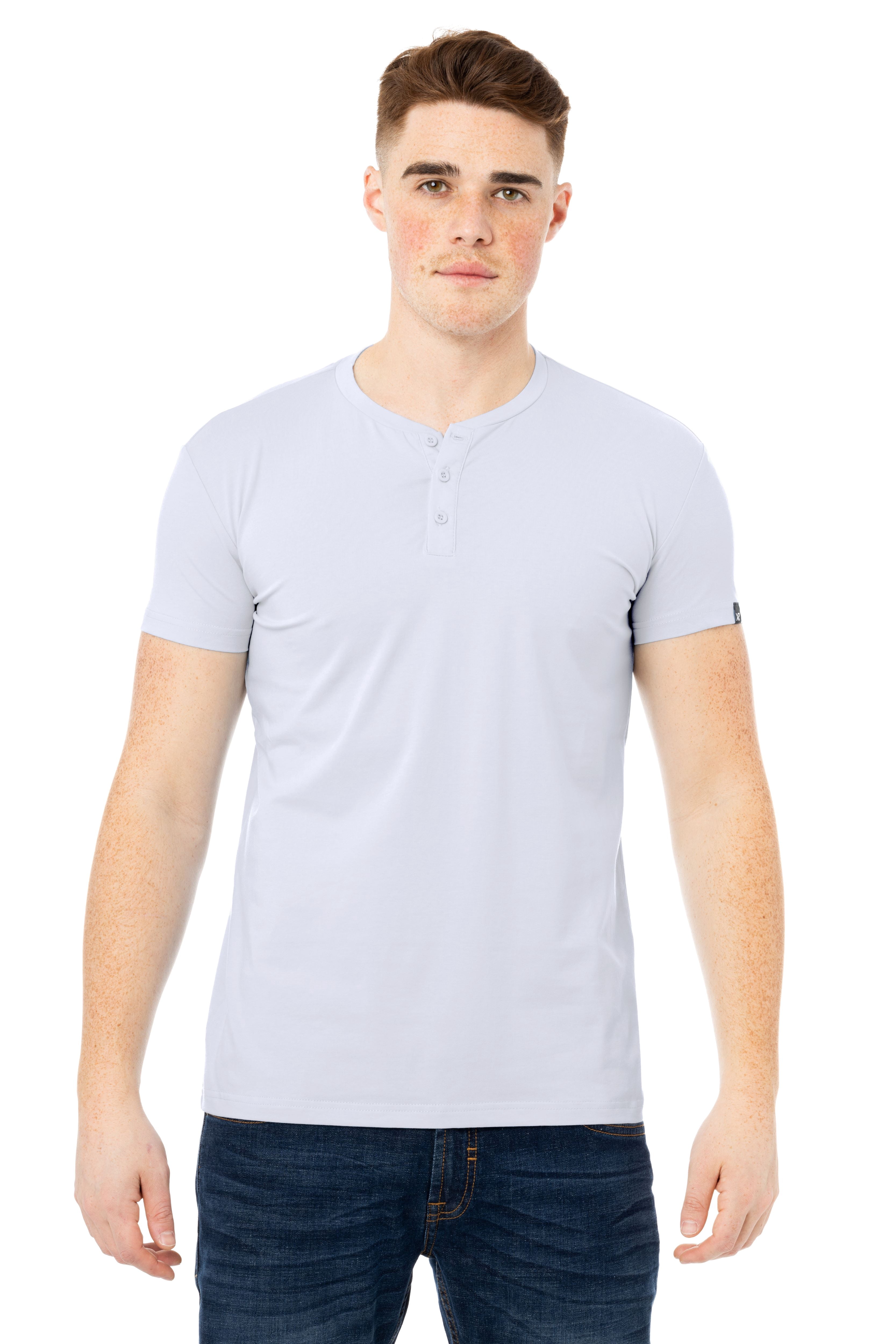 Men's Slim Fit Henley T-Shirt – Soft Stretch Cotton, Casual & Layering Essential - View #3