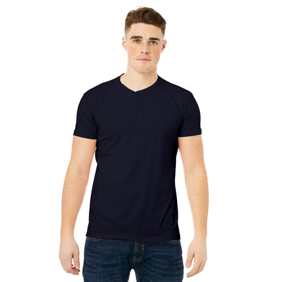 X RAY Men's Soft Stretch Cotton Short Sleeve Solid Color Slim Fit Henley T-Shirt, Fashion Casual Tee for Men
