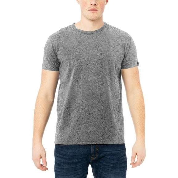 X RAY JEANS Mens Basic Crewneck Short Sleeve T-Shirt, Charcoal, L