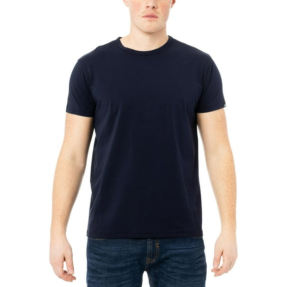 X RAY JEANS Mens Basic Crewneck Short Sleeve T-Shirt, Navy, S