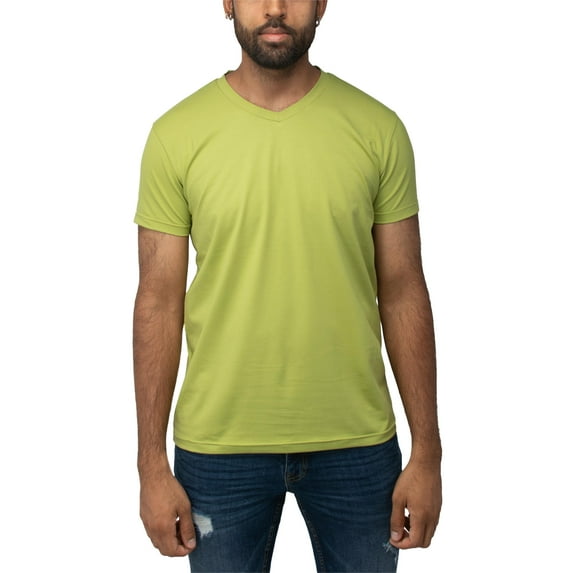 X RAY JEANS Mens Basic V-Neck Short Sleeve T-Shirt, Moss, L