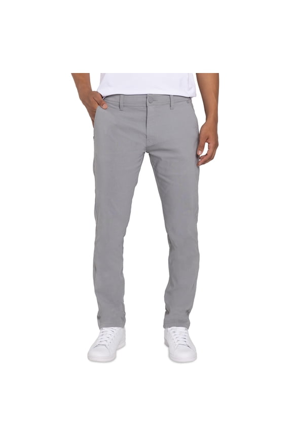 JEANS Mens Trouser Slit Patch Pocket Nylon Pants, Steel Grey, 36