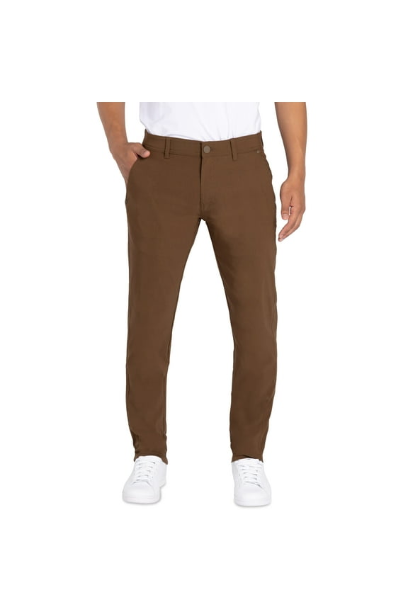 JEANS Mens Trouser Slit Patch Pocket Nylon Pants, Tobacco, 34