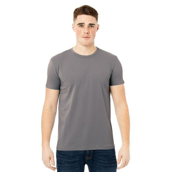 X RAY Men's Stretch Soft Cotton Slim Fit Short Sleeve Crewneck T-Shirt, Fashion Casual Tee for Men, Frosted Grey - Crewneck, Small