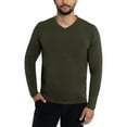 thumbnail image 1 of X RAY JEANS Mens Long Sleeve V-Neck T-Shirt, Army Green, S, 1 of 9