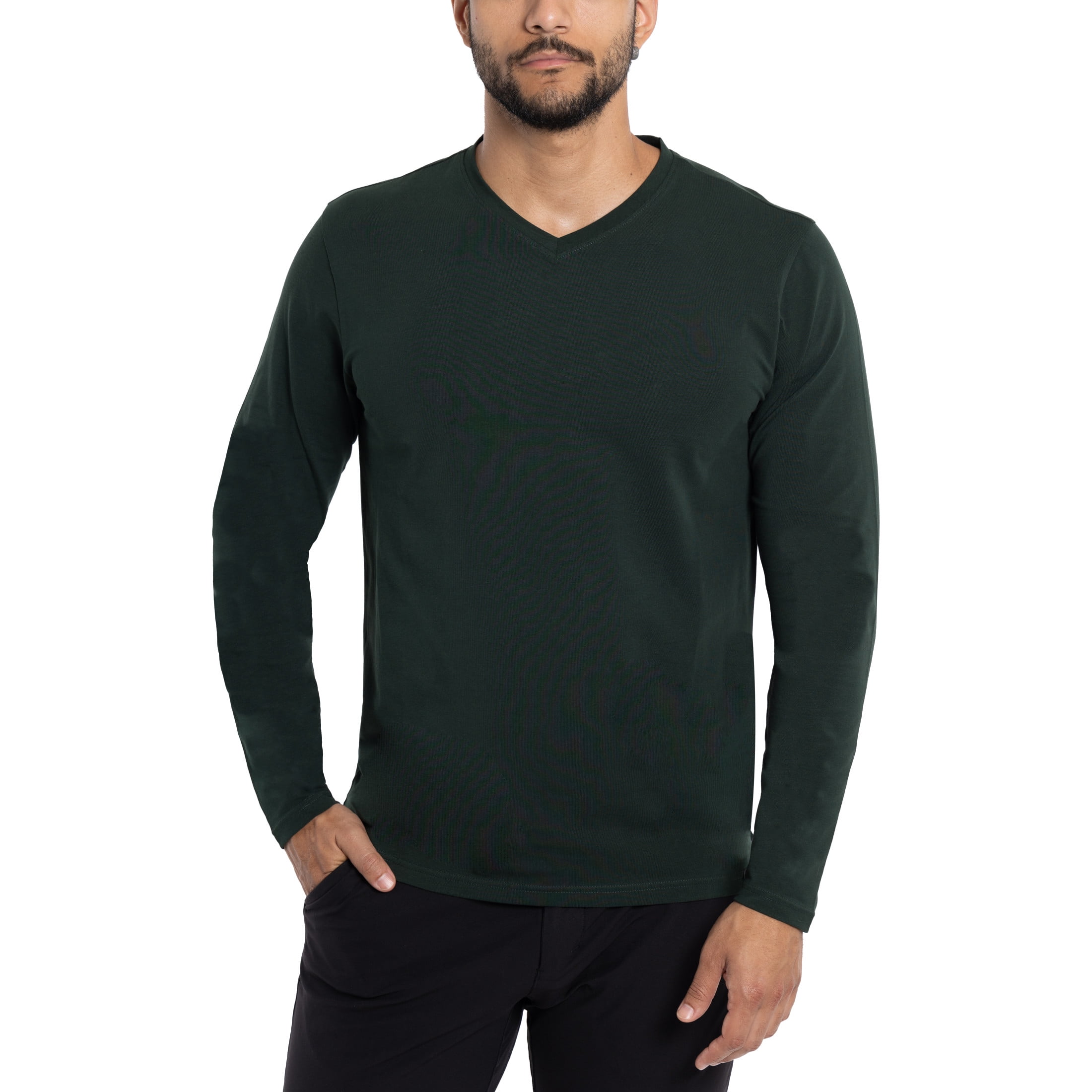 X RAY JEANS Mens Long Sleeve V-Neck T-Shirt, Hunter, XL - Walmart.com
