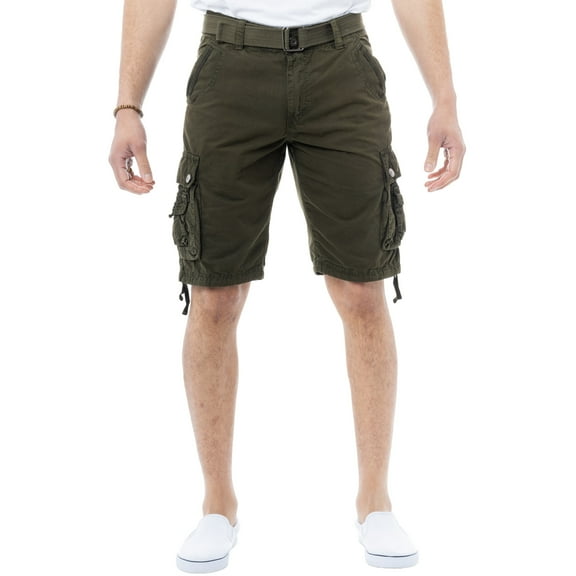 X RAY JEANS Men's 12.5" Inseam Cargo Shorts, Olive, 34