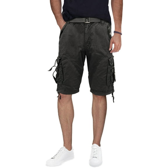 X RAY JEANS Men's 12.5" Inseam Cargo Shorts, Charcoal, 34
