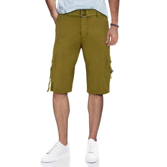X RAY Mens Cargo Shorts Camo & Solid Colors 12.5" Inseam Knee Length Classic Fit Multi Pocket, British Khaki, 46