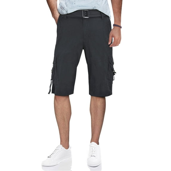 X RAY Mens Cargo Shorts Camo & Solid Colors 12.5" Inseam Knee Length Classic Fit Multi Pocket, Charcoal, 32
