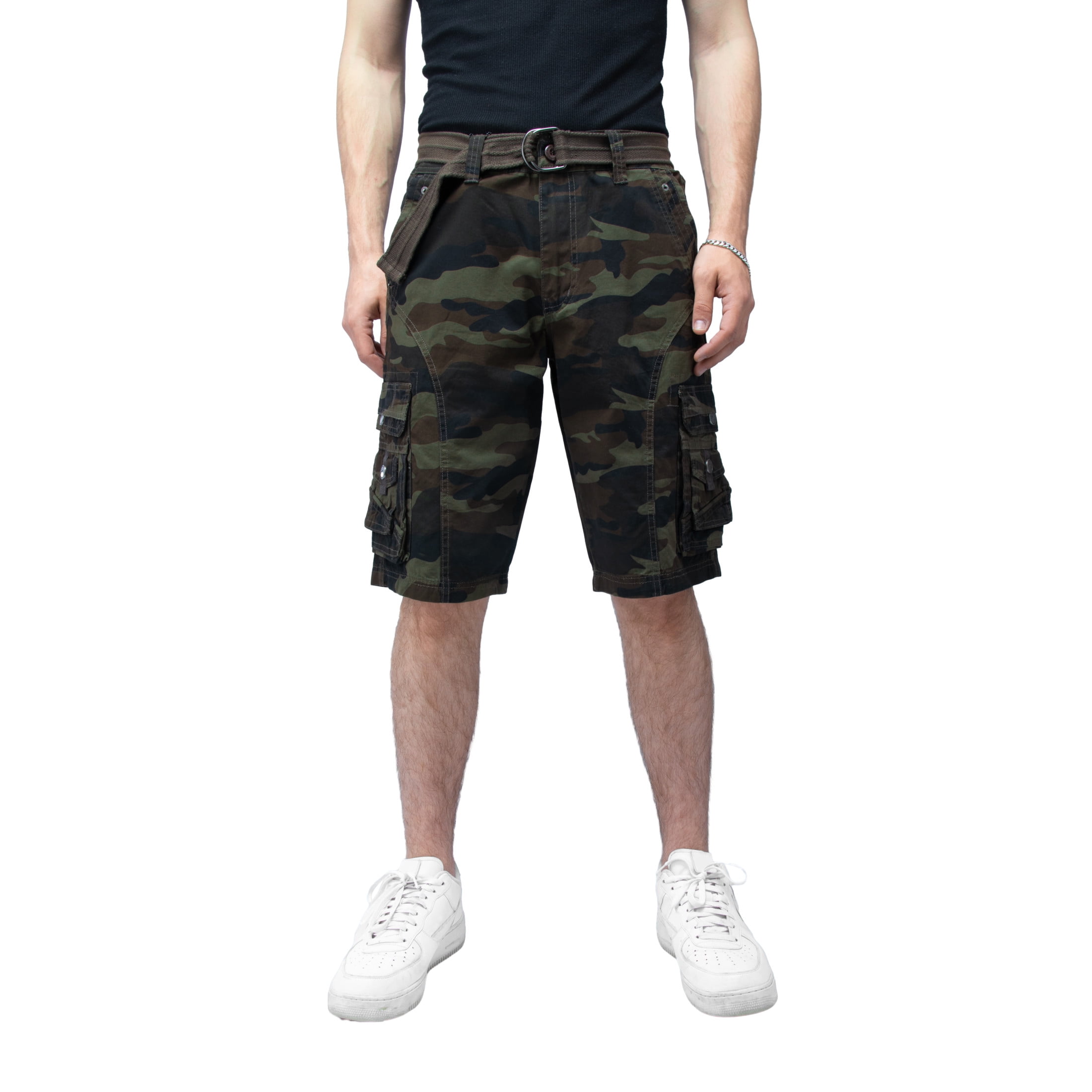 Trgpsg mens camo shorts with 6 pockets elastic waist cargo shortskhaki camo 42 walmart