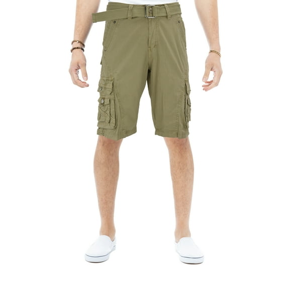 X RAY Mens Cargo Shorts Camo and Solid Colors 12.5" Inseam Knee Length Classic Fit Multi Pocket, Double Stitch Back Pocket - White Camo, 172