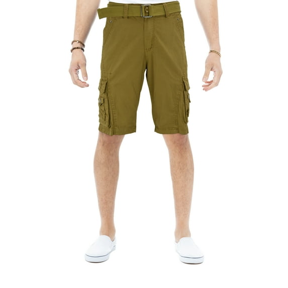 X RAY Mens Cargo Shorts Camo and Solid Colors 12.5" Inseam Knee Length Classic Fit Multi Pocket, Double Stitch Back Pocket - White Camo, 70