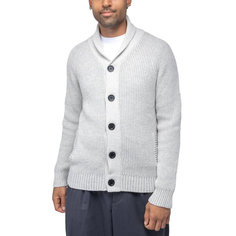 X RAY JEANS Mens Shawl Collar Cardigan, Oatmeal, M