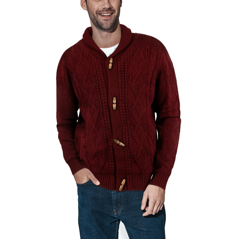 Men's waffle shop knit cardigan