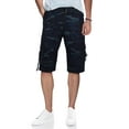 thumbnail image 1 of X RAY Mens Cargo Shorts Camo & Solid Colors 12.5" Inseam Knee Length Classic Fit Multi Pocket, Navy Camo, 38, 1 of 8