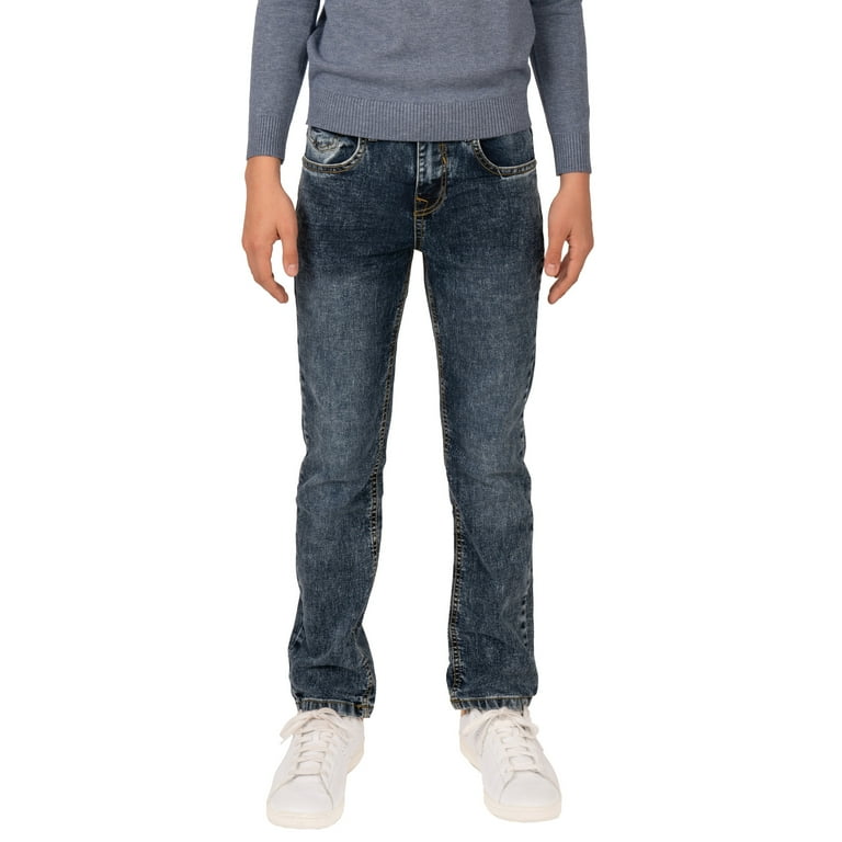 X RAY JEANS Boy's Super Flex Washed Jeans, Med Blue, 12