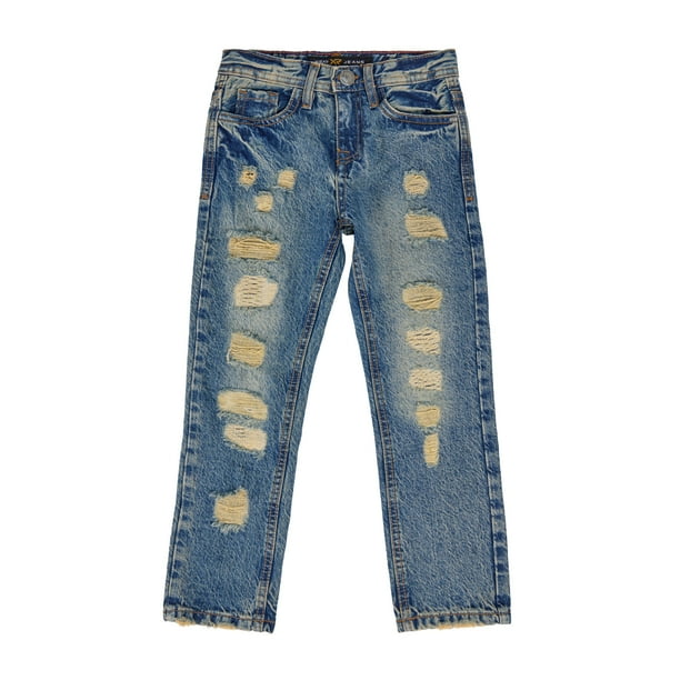 X RAY JEANS Boy's Heavy Rips Repaired Jeans, Blue, Walmart