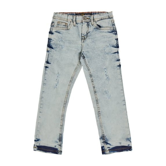 X RAY JEANS Little Boy's Light Washed Distressed Stretch Jeans, Lt Wash Denim, 5