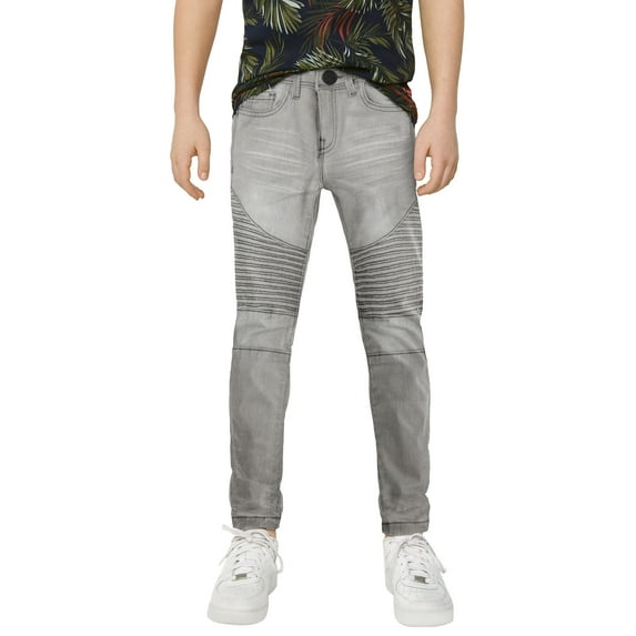X RAY JEANS Little Boy's Stretch Moto Jeans, Grey, 7