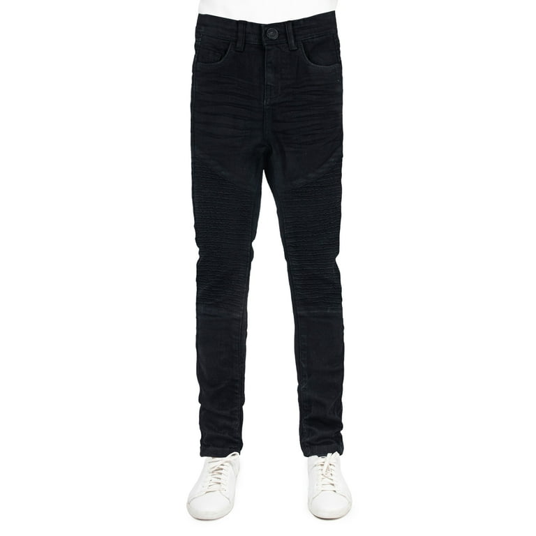 X RAY Slim Fit Biker Pants for Boys Big Boys Teen – Distressed Skinny Moto  Jeans, Black Size 16 