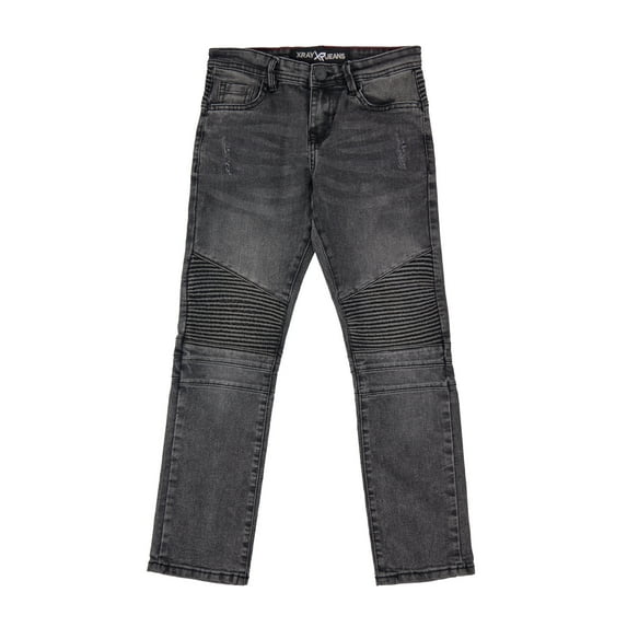 X RAY JEANS Boy's Flex Moto Jeans, Black, 16