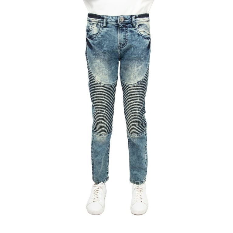 X RAY Slim Fit Biker Pants for Boys Big Boys Teen – Distressed Skinny Moto  Jeans, Medium Wash Size 16 