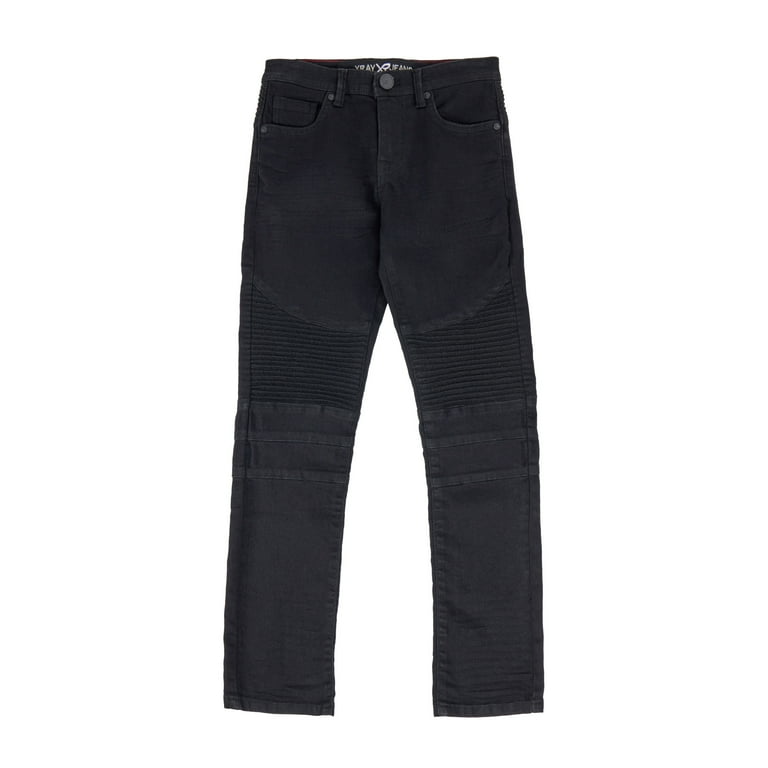 X RAY JEANS Big Boy's Moto Jeans, Jet Black, 16 - Walmart.com