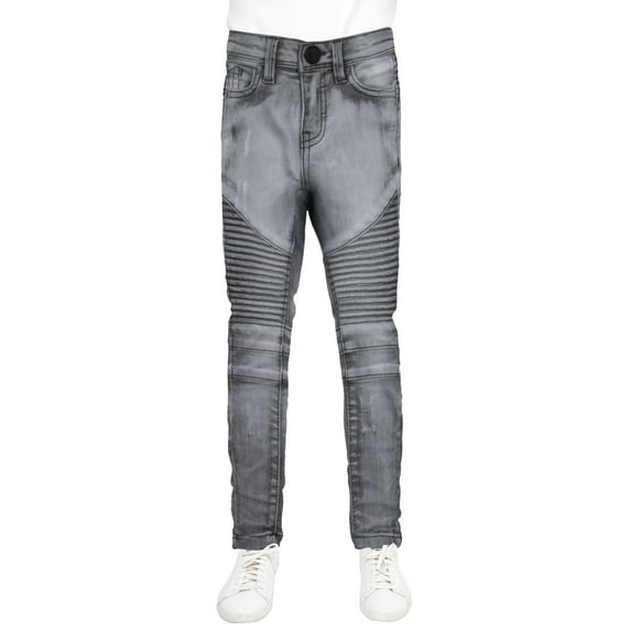 X RAY JEANS Little Boy's Moto Jeans, Grey, 6