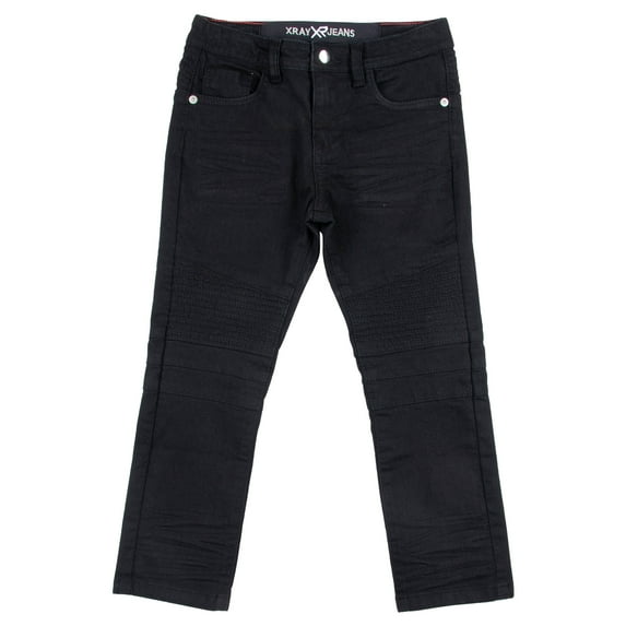 X RAY JEANS Little Boy's Moto Jeans, Jet Black, 5