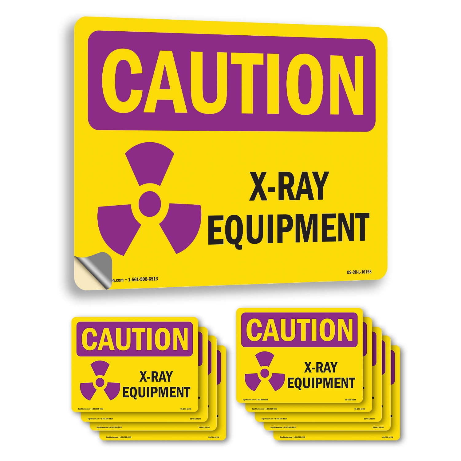 X-Ray Equipment OSHA Caution Radiation Vinyl Decal Label 10 Inch x 7 ...