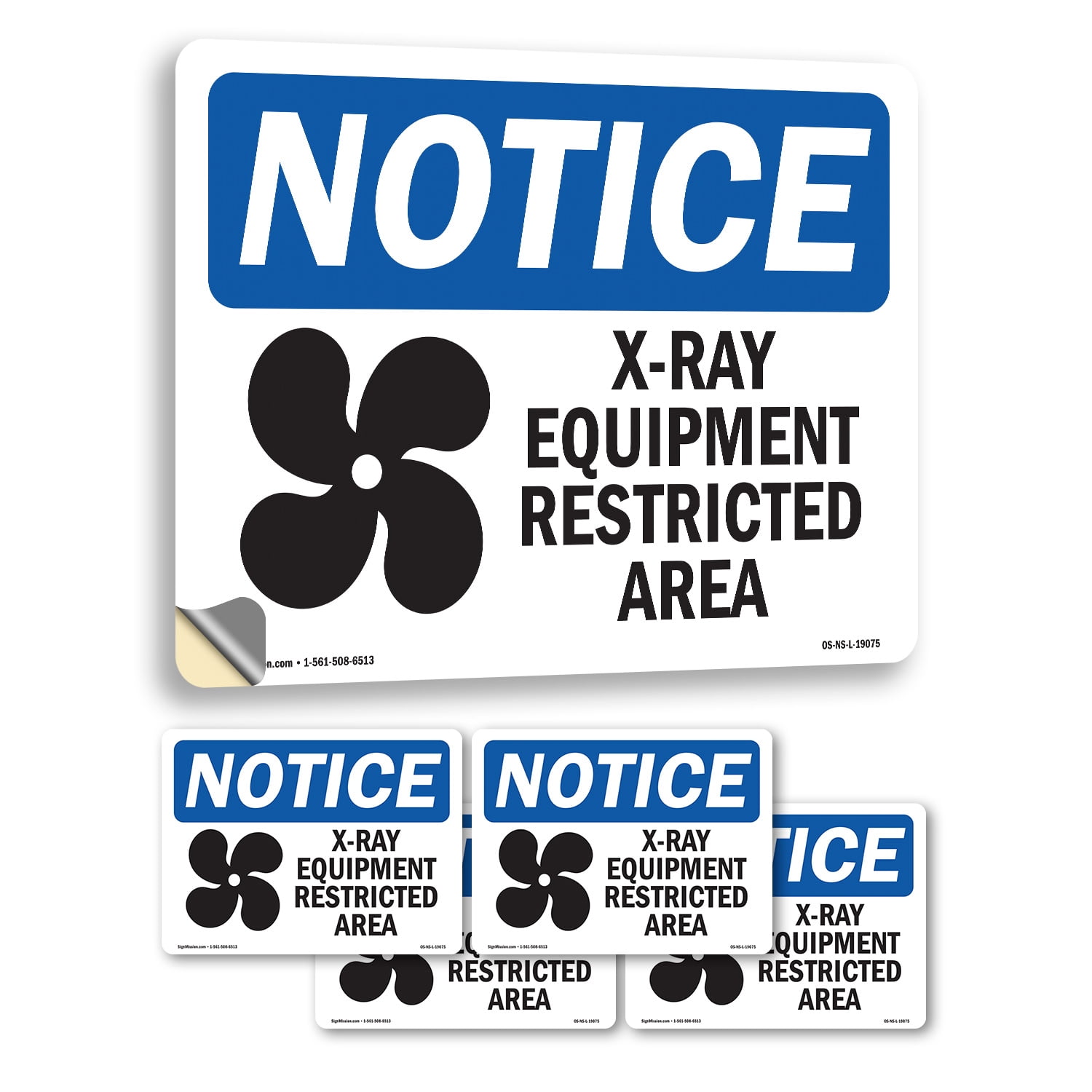 X-Ray Equipment Restricted Area Sign With Symbol OSHA Notice Vinyl ...