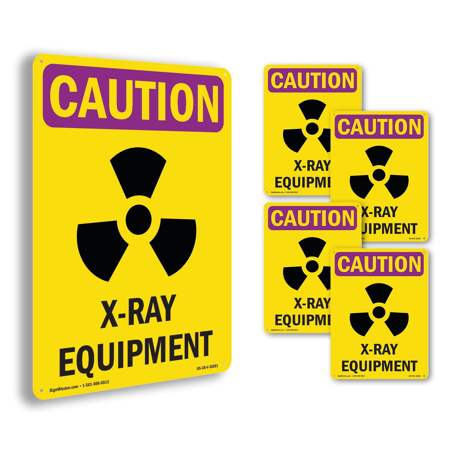 X-Ray Equipment With Symbol OSHA Caution Radiation Aluminum Sign 18 ...
