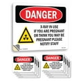 thumbnail image 1 of X-Ray In Use If You Are Pregnant OSHA Danger Vinyl Decal Label 5 Inch x 3.5 Inch - 10 Pack, 1 of 6