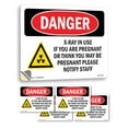 thumbnail image 1 of X-Ray In Use If You Are Pregnant OSHA Danger Vinyl Decal Label 7 Inch x 5 Inch - 5 Pack, 1 of 6