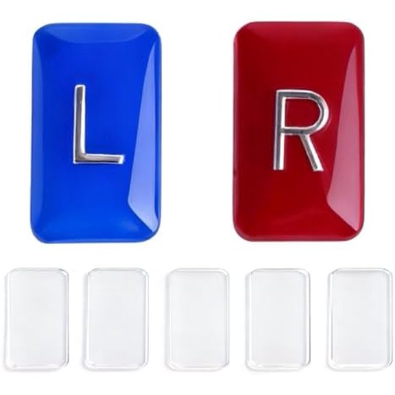 X-Ray Markers - Clear Epoxy Resin with Lead L & R Letters - No Initials - Small Rectangle - Reusable & Washable - Includes 5-Piece Adhesive Strips for Extra Strength$$Office